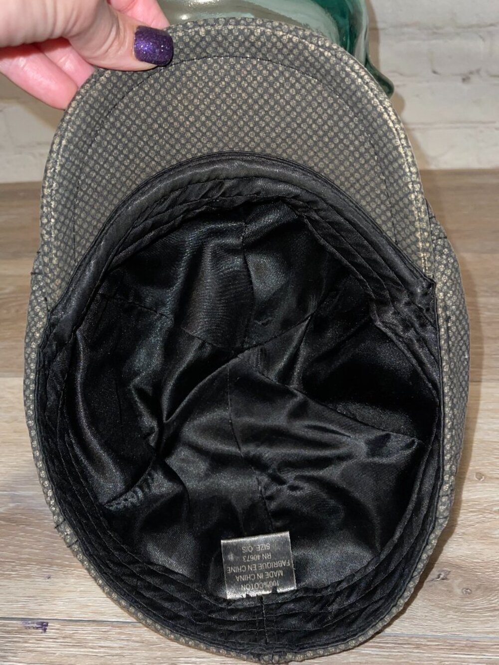NWOT BLACK & GREY 6 PANEL NEWSBOY SCALLY CAP - Picture 6 of 9